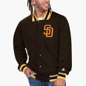 STARTER Men's Brown San Diego Padres Secret Weapon Full-Snap Jacket Size XXL